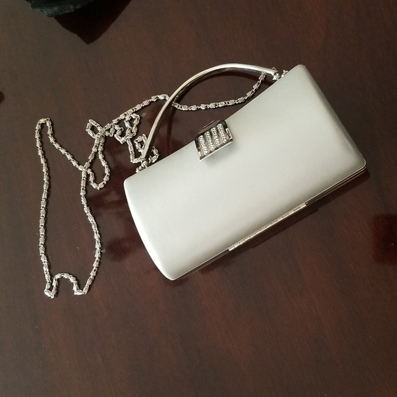 Silver tone evening small bag/clutch - Picture 2 of 8